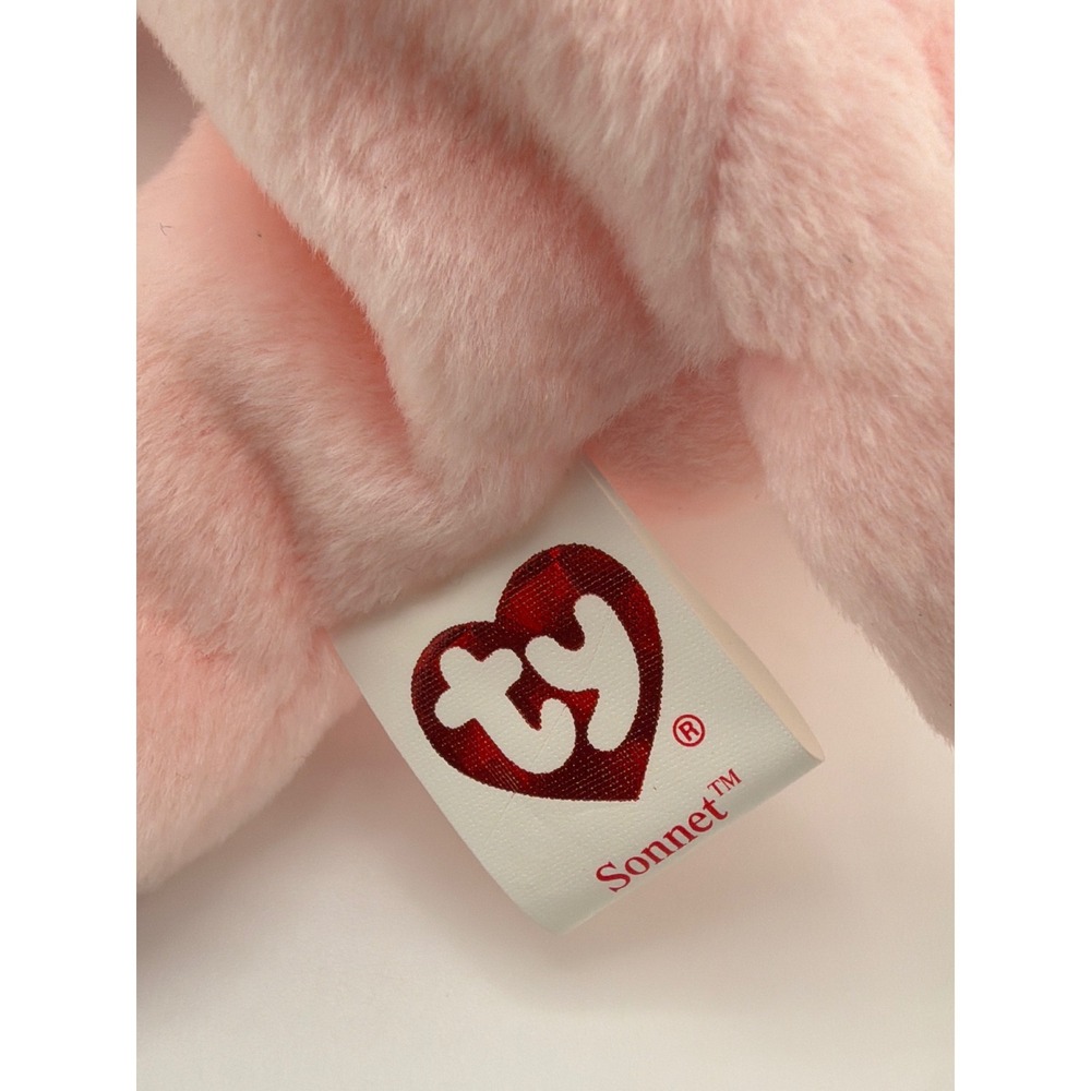 Ty Beanie Babies Sonnet Pink Dog Plush OS Pink Y2K Coquette Valentine - Picture 5 of 7